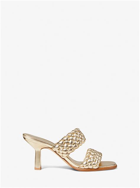 michael michael kors amelia braided mule|MICHAEL Michael Kors Amelia Metallic Braided Mules.